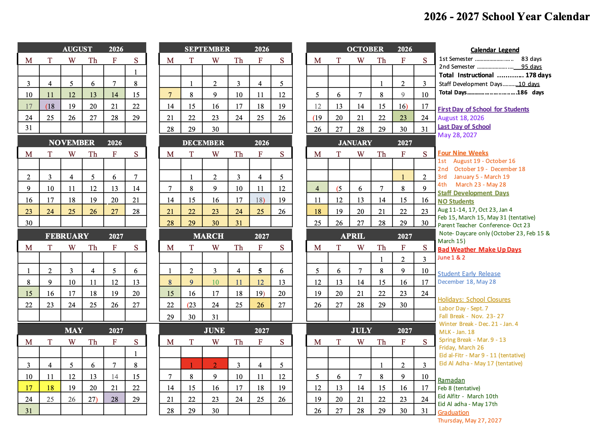 25-25 SCHOOL CALENDAR